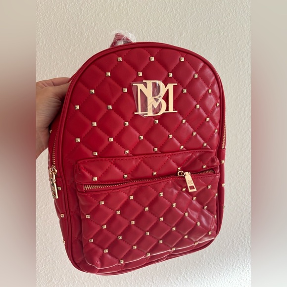 Badgley Mischka Handbags - 🎁Badgley Mischka Red Quilted Backpack NWT